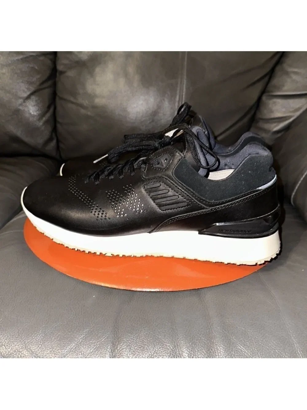 NB 10 ML2017MK Black White Ivory Leather Suede Athletic Trainers Sneakers